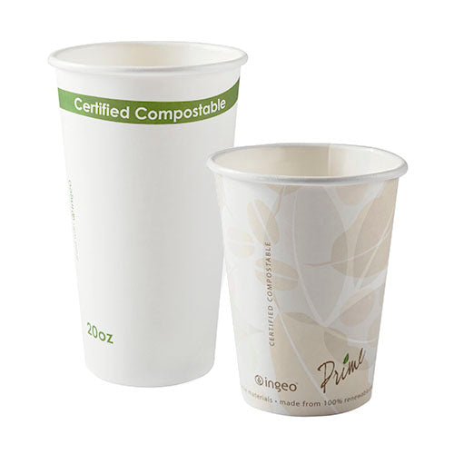 PACK POR MAYOR!!! Vaso Café Compostable ECO CUP + Tapa Blanc