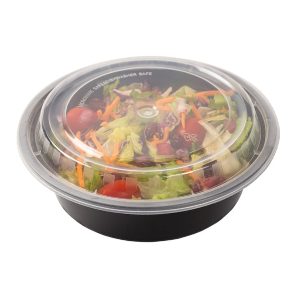 24 oz Salad To-Go Containers - Clear Plastic Disposable Salad
