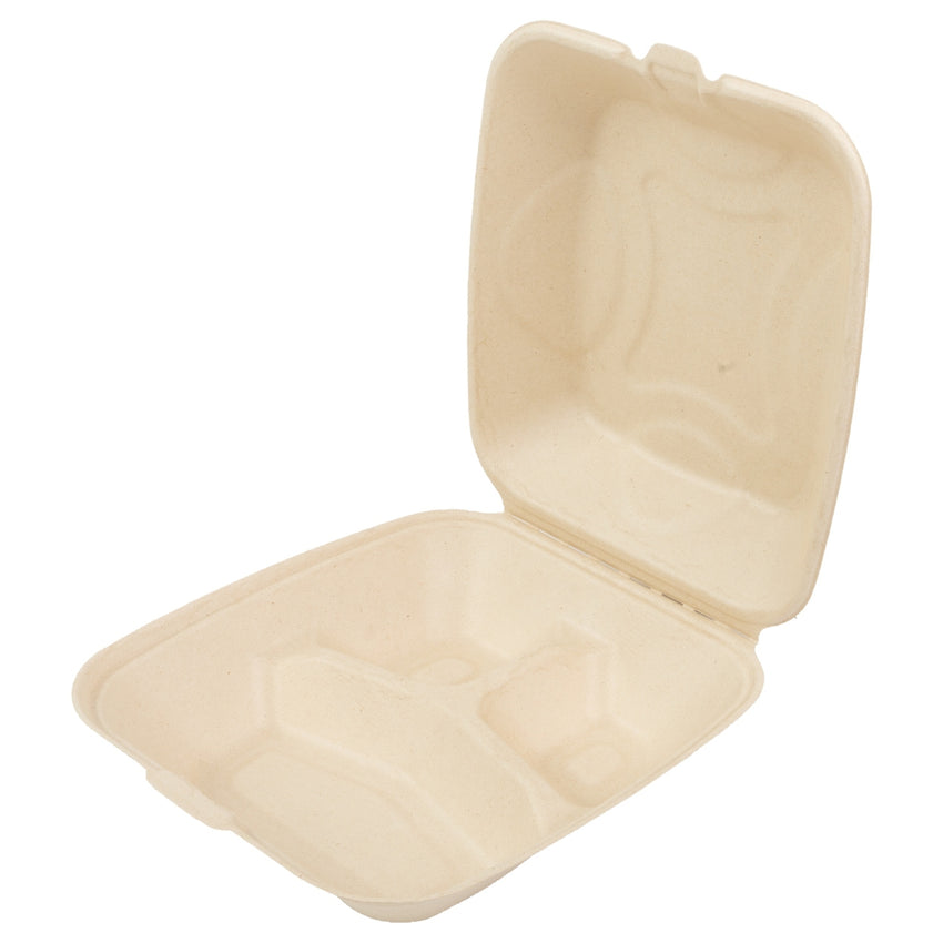 Deep Medium 3-section Hinged Lid NPFA Containers 7.875" x 8" x 3.19"