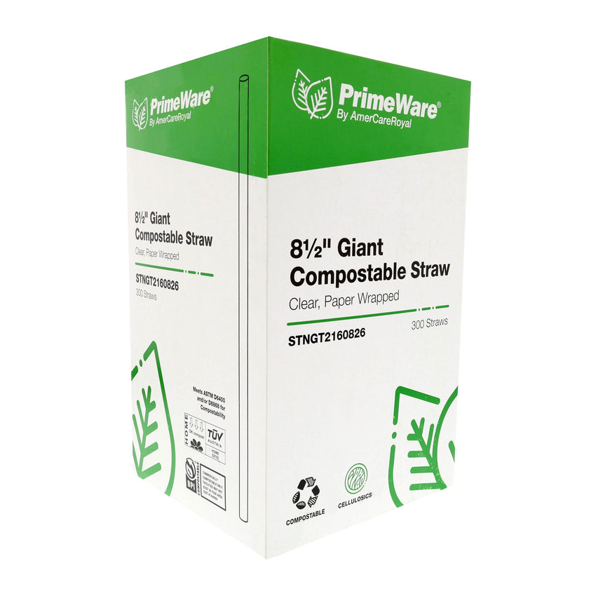8.5", GIANT CLEAR PAPER WRAPPED COMPOSTABLE CELLULOSIC STRAW, Inner