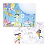 Activity Sheet, Mixed Themes, Full Color, 14" x 10", Sea Theme, Front and Back