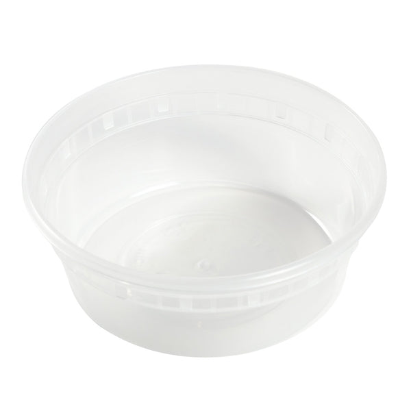 Item No 261 Round 8 oz. 1/2 Pint Plastic Container, Clear