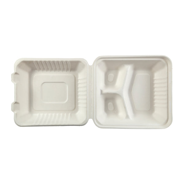 Molded Fiber NPFA Deep Medium Hinged Lid Containers 7.875 x 8 x 3.19 –  PrimeWare by AmerCareRoyal