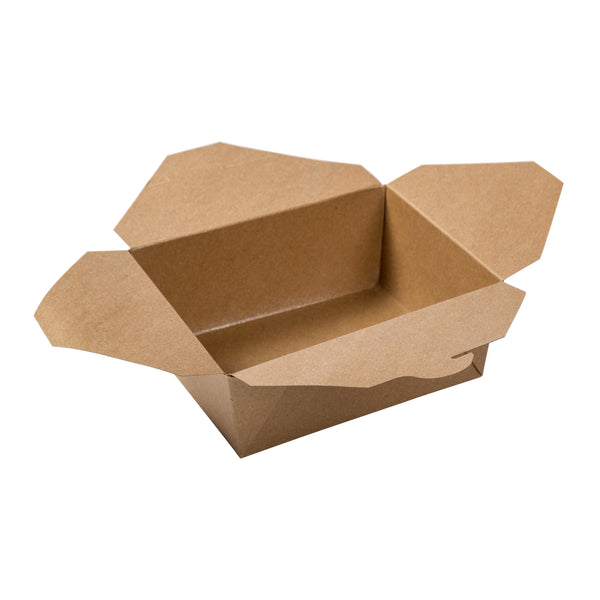 4 3/8 in x 3 1/2 in x 2 1/2 in Microwavable Kraft Paper Carryout / Takeout Food Box Container by MT Products - (15 Pieces)