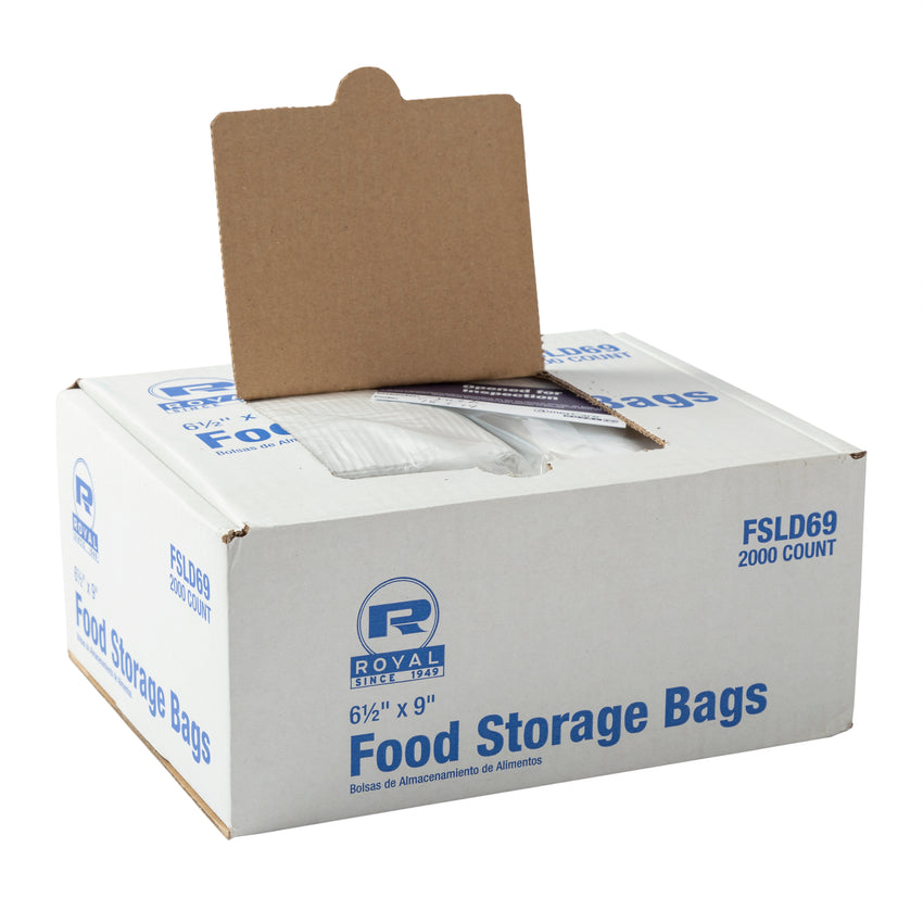 Low Density Food Storage Bag, 6-1/2" x 9", Open Case
