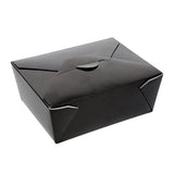 Black Folded Takeout Box, 6" x 4-3/4" x 2-1/2"