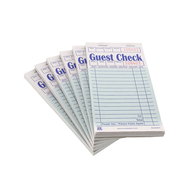 GUEST CHECK PAPER 1 PART BOOKED 16 LINES, 5/10 – AmerCareRoyal