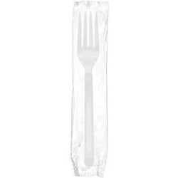 White Polypropylene Fork, Heavy Weight, Individually Wrapped