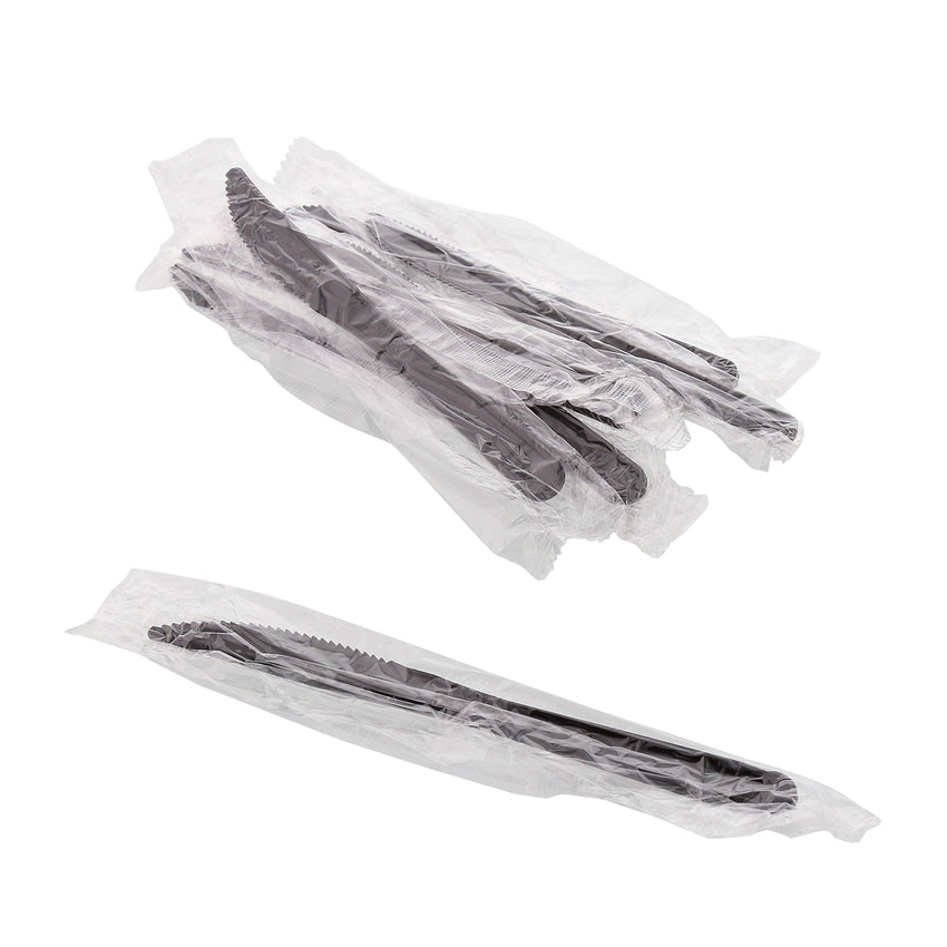 Black Polypropylene Knife, Medium Heavy Weight, Individually Wrapped, Group Image
