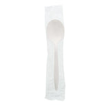 White Polypropylene Soup Spoon, Medium Weight, Individually Wrapped