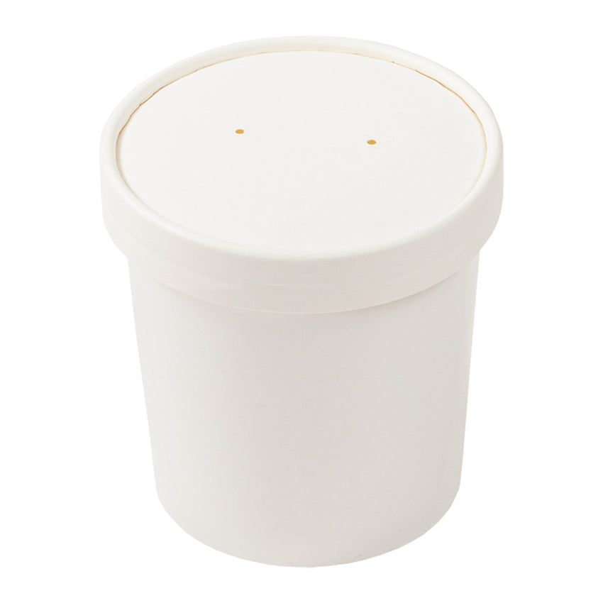 16 OZ WHITE PAPER FOOD CONTAINER AND LID COMBO