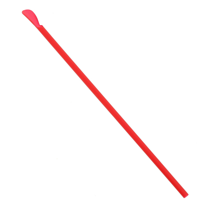 10.25" RED INDIVIDUALLY WRAPPED JUMBO SPOON STRAW