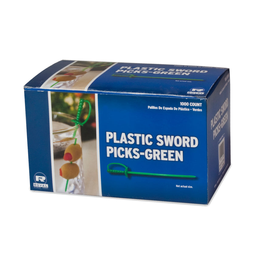 ASSORTED PLASTIC SWORD PICKS, Closed Inner Box Of Green Picks