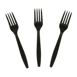 Black Polystyrene Fork, Heavy Weight, Three Forks Fanned Out