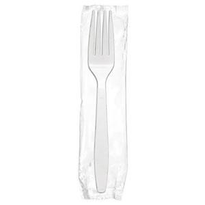 White Polystyrene Fork, Heavy Weight, Individually Wrapped