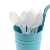 White Polystyrene Teaspoon, Medium Heavy Weight, Image of Cutlery In A Cup