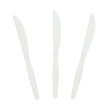 White Polystyrene Knife, Medium Heavy Weight, Three Knives Fanned Out