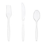 Heavy Weight Clear Polystyrene Cutlery Retail Pack, S601 Series, Fork, Knife and Spoon