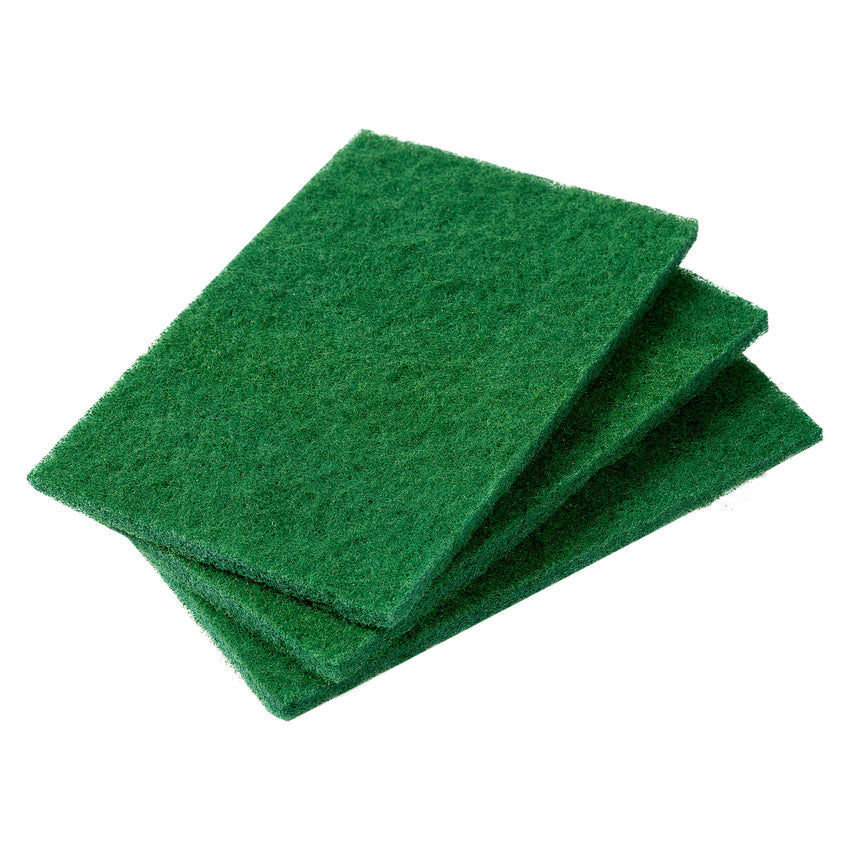Heavy DUTY GREEN SCOURING PAD, Three Pads Fanned Out