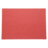 RED PLACEMAT 13.5" X 9.5" SCALLOPED