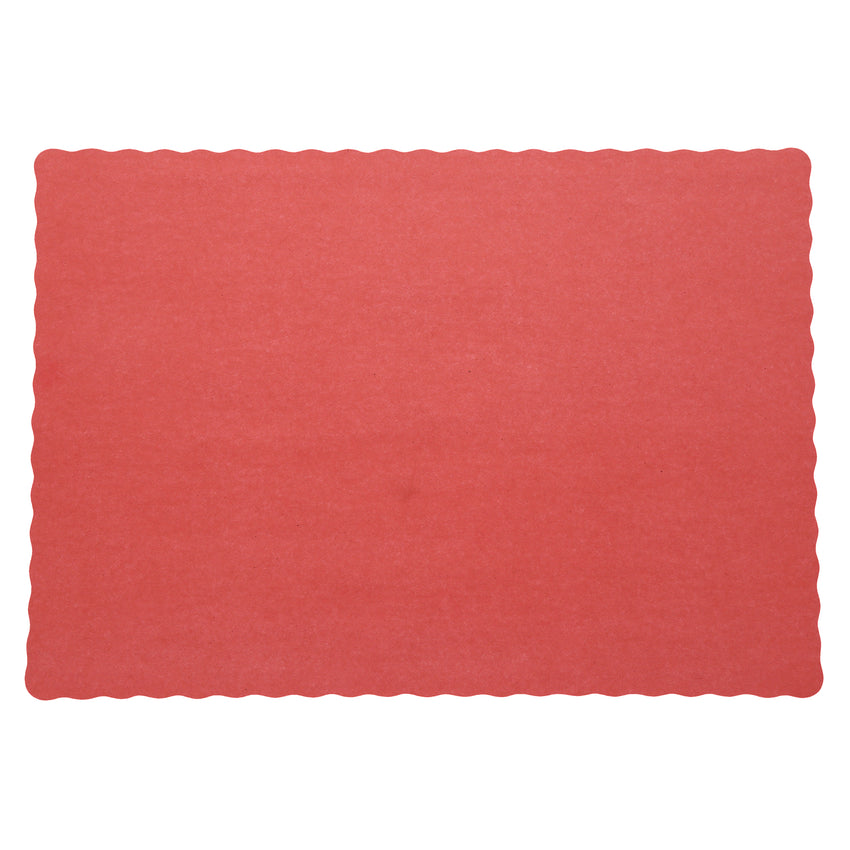 RED PLACEMAT 13.5" X 9.5" SCALLOPED