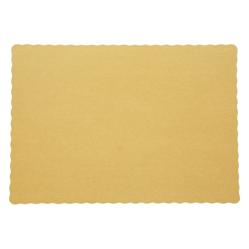 GOLD PLACEMAT 13.5" X 9.5" SCALLOPED
