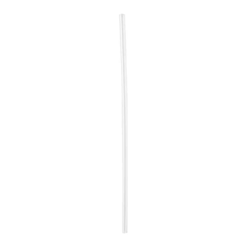 7.75" Jumbo Clear Straw, Paper Wrapped, View Of Unwrapped Straw