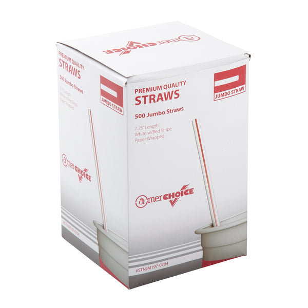 Jumbo Straw 7.75 Paper Wrapped, Clear