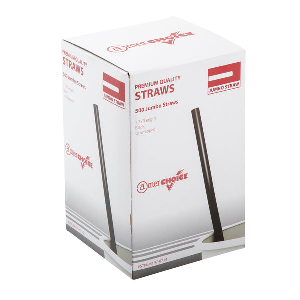 Straw, 7.75, Jumbo, Paper Wrapped, Clear, 24/500 – AmerCareRoyal