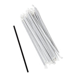 7.75" Jumbo Black Straw, Paper Wrapped, Group Image