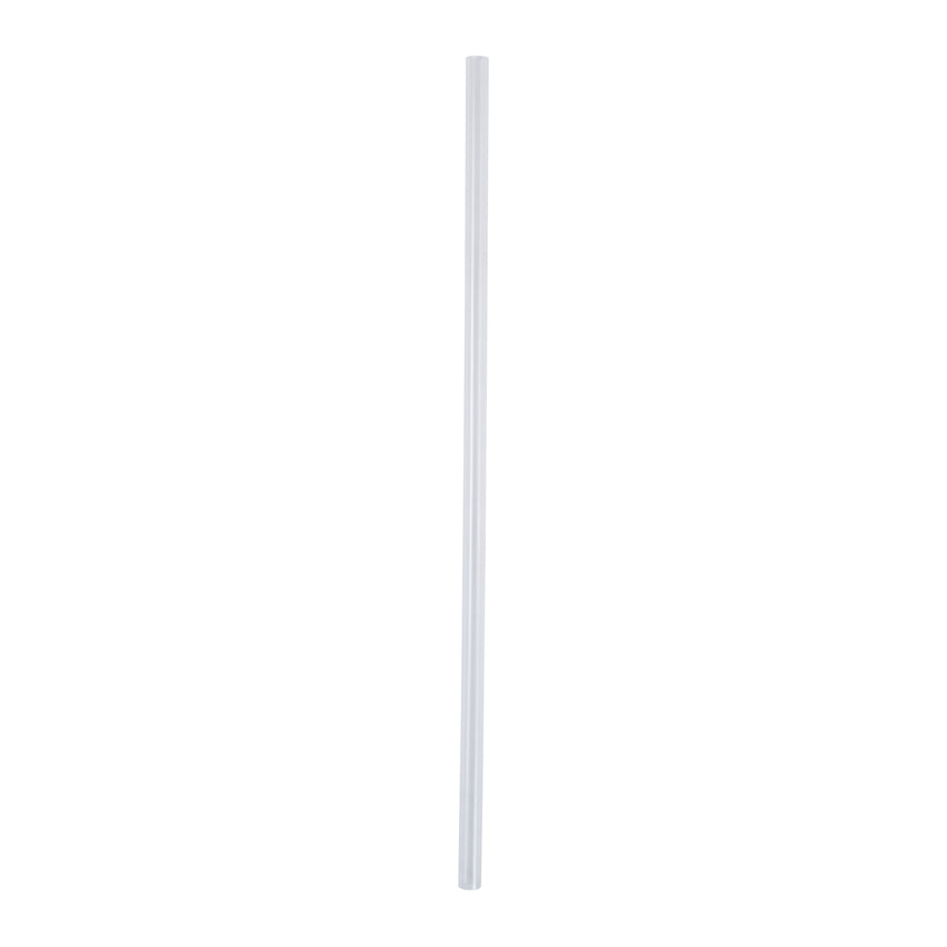7.75" Jumbo Clear Straw, Paper Wrapped, View Of Unwrapped Straw