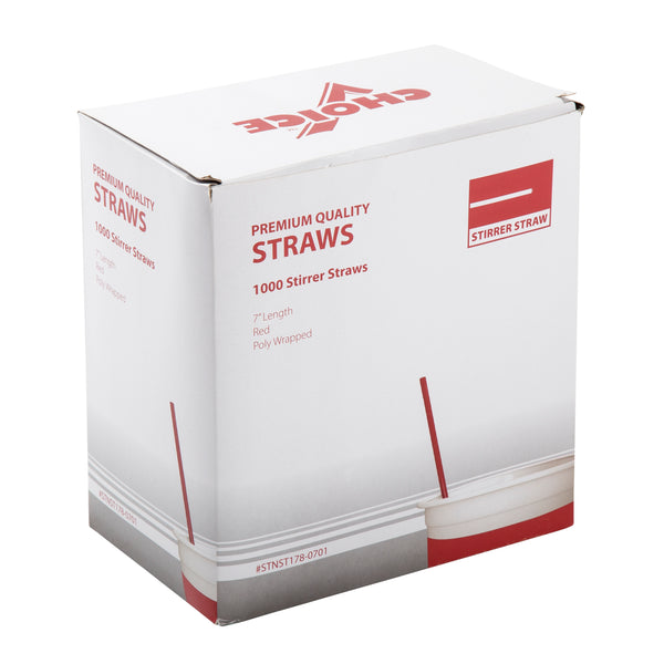 Plastic Stirrer Straws - 7 Inch Stir Straws Box by Rockline