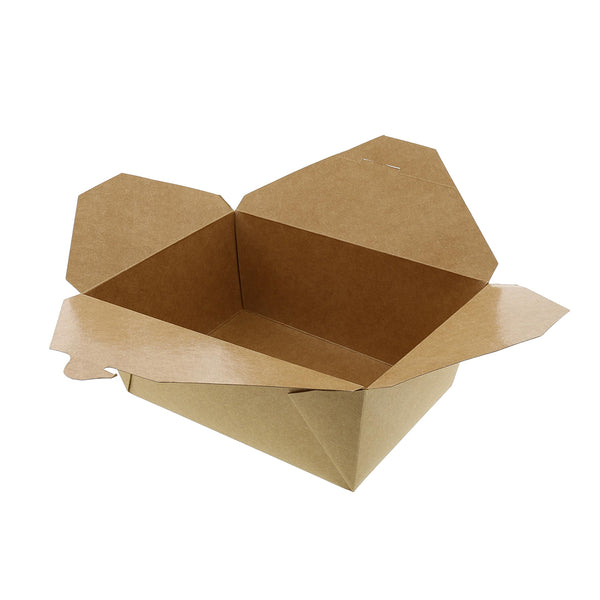White Microwavable Folded Paper #1 Takeout Boxes - Small Fold-To