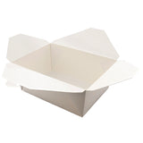 White Folded Takeout Box, 7-3/4" x 5-1/2" x 3-1/2", Top View