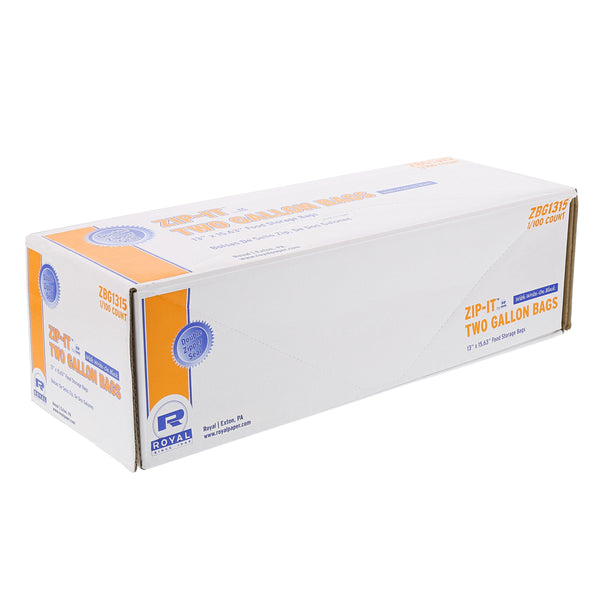 Essendant DVO94605 Commercial Resealable Freezer Bag, Zipper, 2gal, 13 x 15  1/2, Clear, 100/Carton