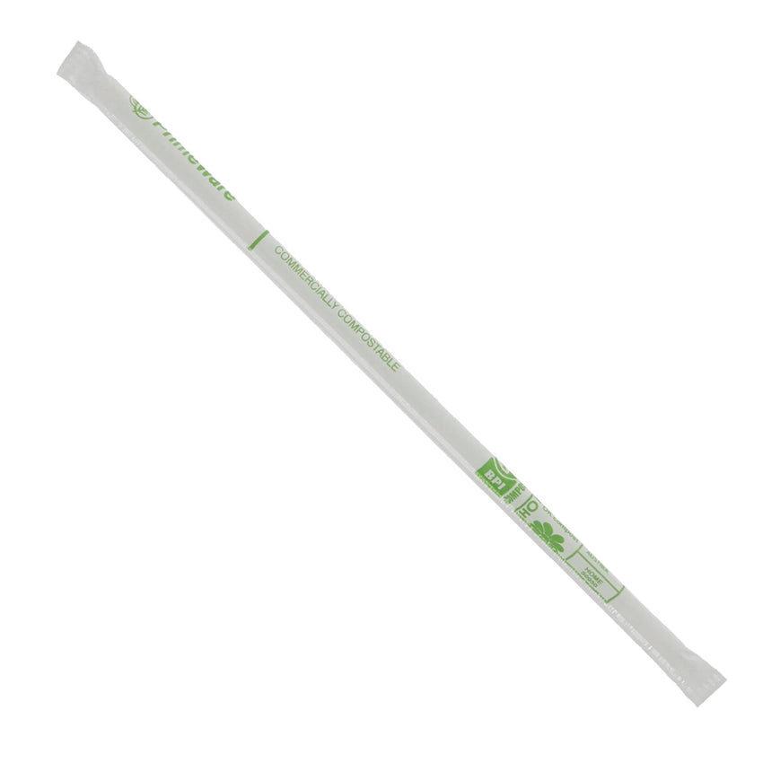 10.25", JUMBO CLEAR PAPER WRAPPED COMPOSTABLE CELLULOSIC STRAW