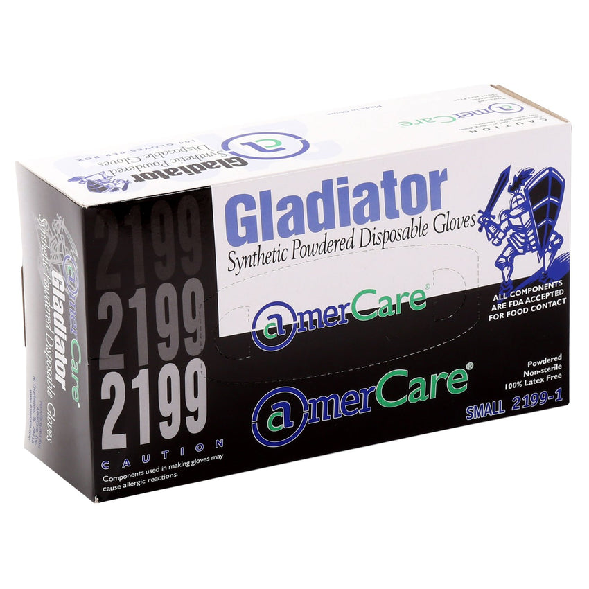 Gladiator Synthetic Stretch Vinyl Gloves, Lightly Powdered, Inner Box