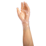 Polycast Embossed Gloves, Powder Free, Glove On Hand