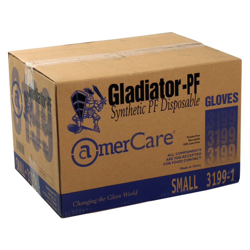Gladiator Synthetic Stretch Vinyl Gloves, Powder Free, Closed Case