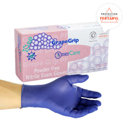 Grape Grip Nitrile Gloves, Exam Grade, Powder Free