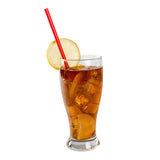 10.25" Giant Straw, Red, Poly Wrapped, Straw in Drink