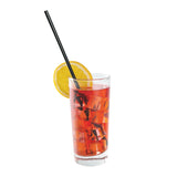 10.25" Jumbo Straw, Black, Paper Wrapped, Straw in Drink