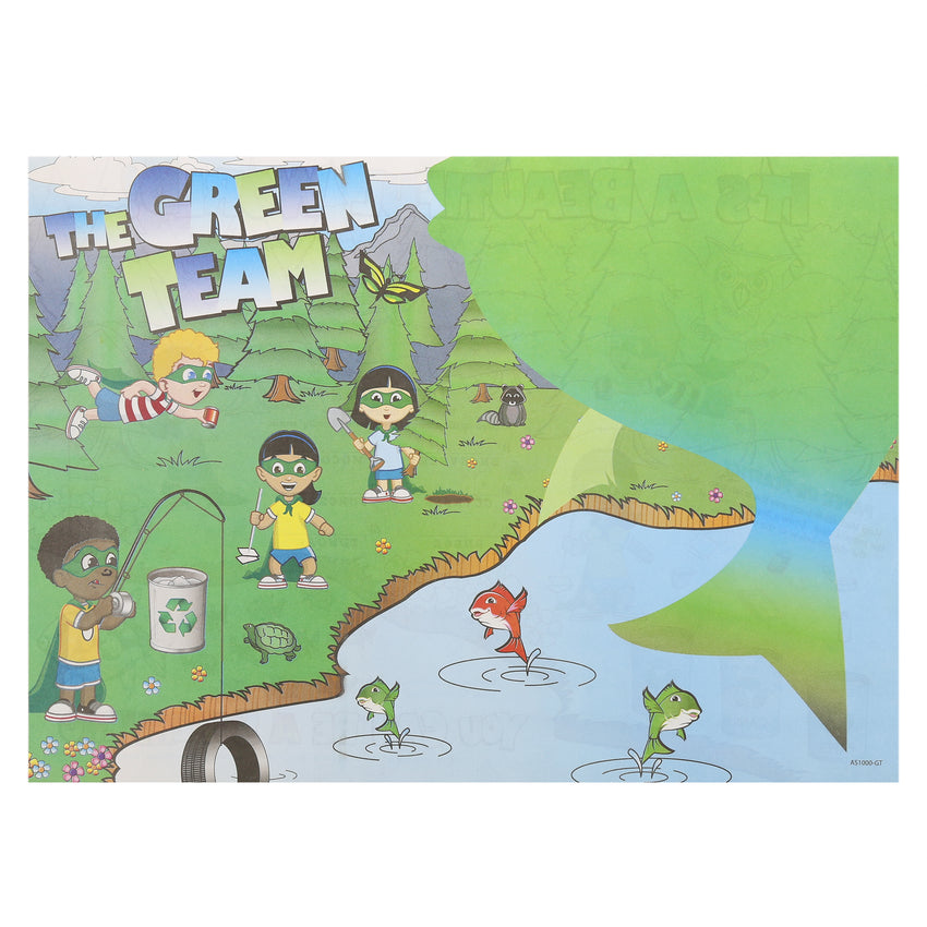 Activity Sheet, Green Team Theme, Full Color, 14" x 10"