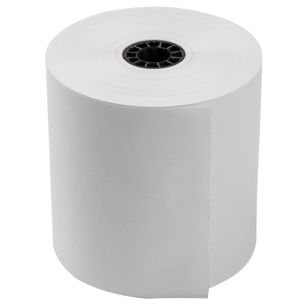 3 x 150' White 1-Ply Bond Paper Rolls (50 Rolls) 
