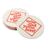 3-1/2" Pulp Board Round Beer Coasters, 45 PT, Individual Coaster And A Pile Of Coasters