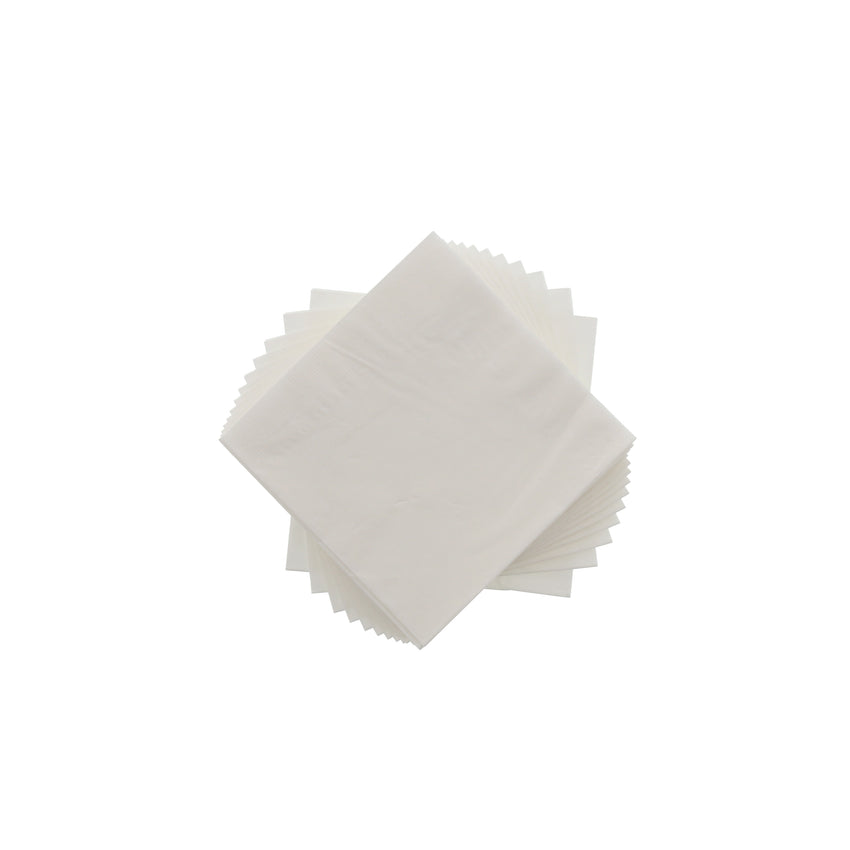 White Beverage Napkin, 2-Ply, 10" x 10", A Pile Of Napkins