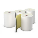 Carbonless Rolls, White-Canary, 3" x 92', with 7/16" ID Core, Four Rolls