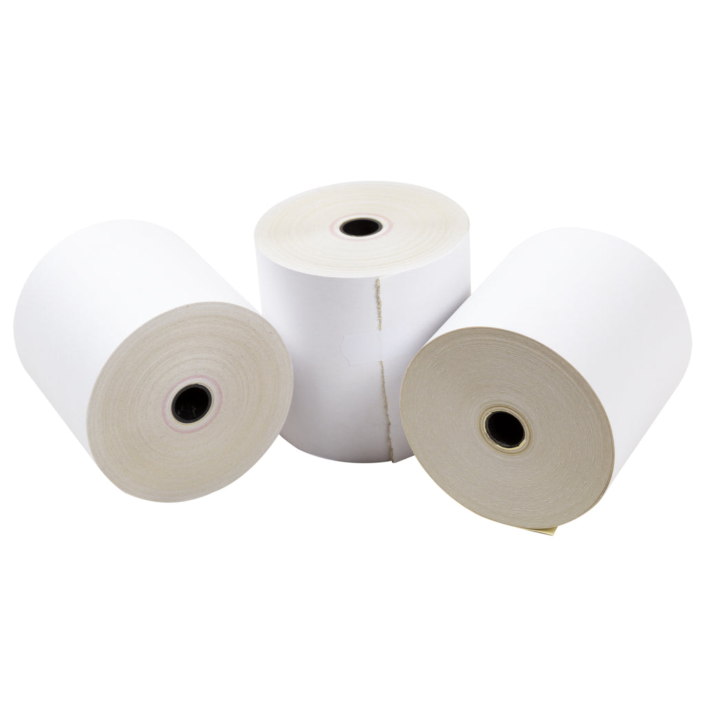 3 x 90' 2-Ply Carbonless Receipt Paper (50 count), Clover Station Printer  Paper