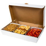 White Full Pan Corrugated Catering Box, Open Box With Food Content
