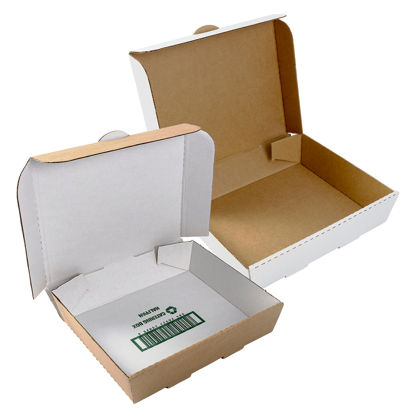 White Half Pan Corrugated Catering Box, with inverted option